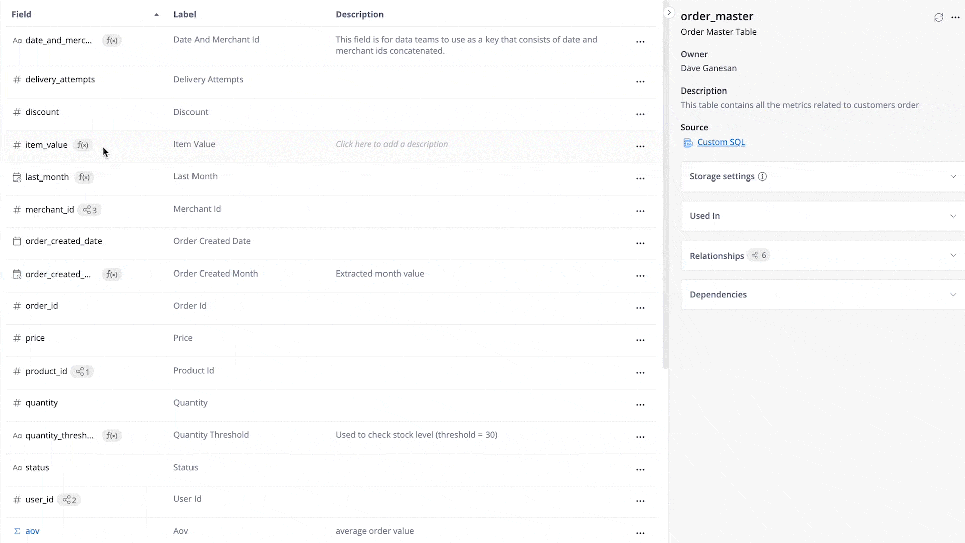 Holistics Data Model