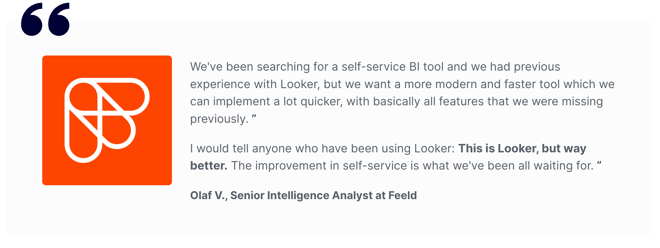 ex Looker testimonials